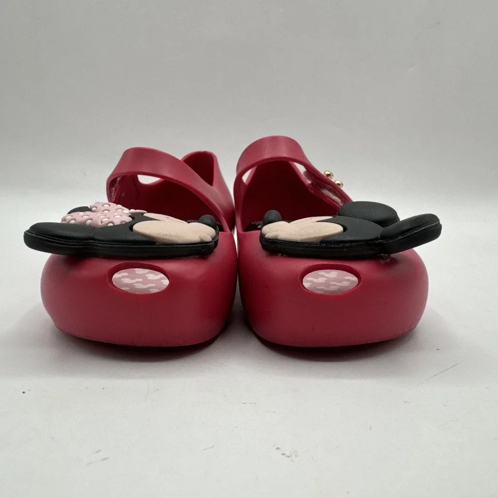 Mini Melissa + Disney Mickey & Minnie Kissing Mary Jane Shoes Pink Girls Size 8